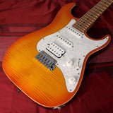 Suhr Standard Plus Guitar, Trans Honey Amber Burst, Roasted Maple - Humbucker Music
