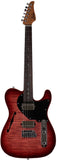 Suhr Select Alt T Guitar, Faded Trans Wine Red Burst, Black PG - Humbucker Music