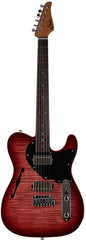 Suhr Select Alt T Plus Guitar, Faded Trans Wine Red Burst, Black PG