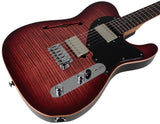 Suhr Select Alt T Guitar, Faded Trans Wine Red Burst, Black PG - Humbucker Music