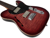 Suhr Select Alt T Guitar, Faded Trans Wine Red Burst, Black PG - Humbucker Music