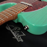 Suhr Select Classic T Roasted, Flamed, Swamp Ash, Trans Surf Green, Hardshell