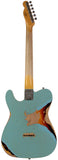 Fender Custom Shop Limited Reverse '60 Tele Custom, Heavy Relic, Aged Daphne Blue Over 3-Color Sunburst - Humbucker Music