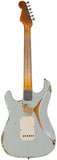 Fender Custom Shop '61 Strat, Heavy Relic, Super Faded Aged Sonic Blue over 3-Color Burst - Humbucker Music