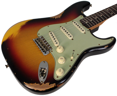 Fender Custom Shop NAMM Limited 1962 Stratocaster, Heavy Relic, Aged 3-Tone Sunburst - Humbucker Music