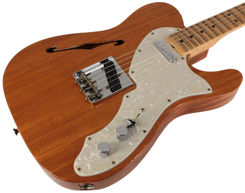 Fender Custom Shop Limited 1968 Telecaster Thinline Guitar, Journeyman Relic, Aged Natural - Humbucker Music