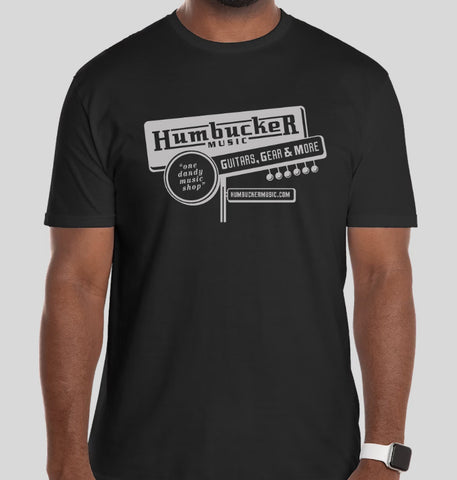 Humbucker Music Vintage Retro Guitar Store T-Shirt, Black - Humbucker Music