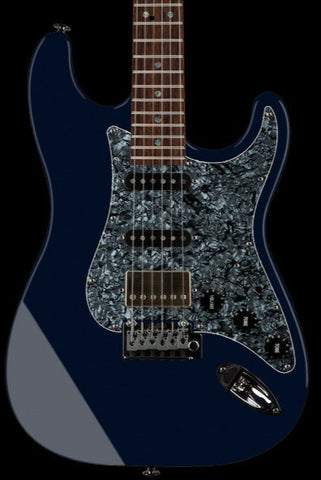 Suhr Select Classic S HSS Guitar, Roasted Neck, Mercedes Blue Metallic - Humbucker Music