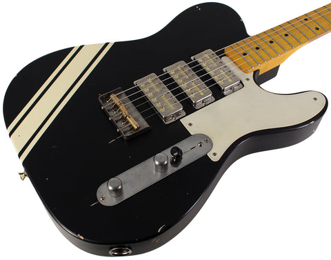 Nash GF-3 Gold Foil Guitar, Black, Competition Stripes, Light Aging - Humbucker Music