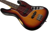 Nash JB63 Bass Guitar, 3-Tone Sunburst, Tortoise Shell, Light Aging
