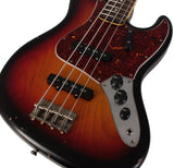 Nash JB63 Bass Guitar, 3-Tone Sunburst, Tortoise Shell, Light Aging