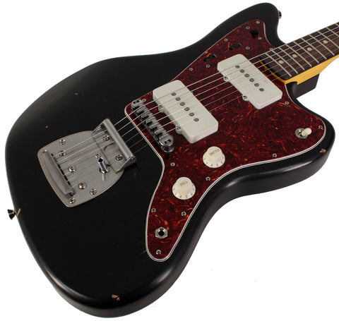 Nash JM63 Jazzmaster Guitar, Black, Light Aging