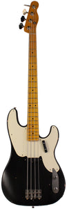 Nash PB55 Bass Guitar, Alder, Black, Light Aging