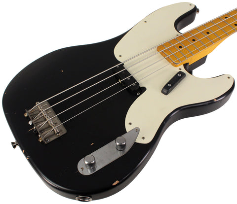 Nash PB55 Bass Guitar, Alder, Black, Light Aging