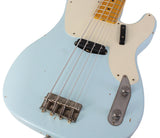 Nash PB55 Bass Guitar, Sonic Blue, Light Aging