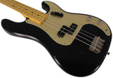 Nash PB57 Bass Guitar, Black, Gold Anodized PG, Light Aging
