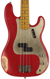 Nash PB57 Bass Guitar, Dakota Red, Matching Headstock, Medium Aging