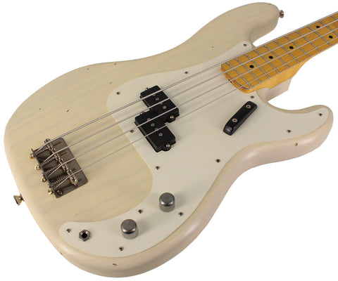 Nash PB57 Bass Guitar, Mary Kaye White, Light Aging