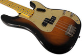 Nash PB57 Bass Guitar, 2-Tone Sunburst, Gold Anodized Pickguard