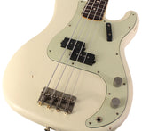 Nash PB63 Bass Guitar, Olympic White, Light Aging