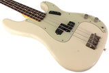 Nash PB63 Bass Guitar, Olympic White, Light Aging
