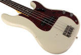 Nash PB63 Bass Guitar, Olympic White, Light Aging - Humbucker Music