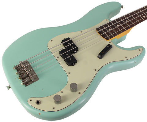 Nash PB63 Bass Guitar, Surf Green, Light Aging