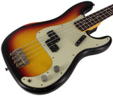 Nash PB63 Bass Guitar, 3-Tone Sunburst, Light Aging