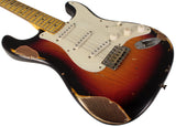 Nash S57 Guitar, 3-Tone Sunburst, Heavy Aging