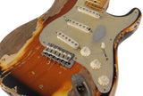 Nash S57 Guitar, 2-Tone Burst, Extra Heavy Aging, Boat Neck, Gold Anodized Pickguard