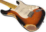Nash S57 Guitar, 2-Tone Burst, Heavy Aging