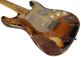 Nash S57 Guitar, 2-Tone Burst, Extra Heavy Aging, Gold Anodized Pickguard - Humbucker Music
