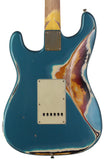 Nash S63 Guitar, Ocean Turquoise over 3 Tone Sunburst, Heavy Aging