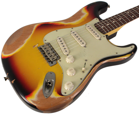 Nash S63 Guitar, 3-Tone Sunburst, Heavy Aging - Humbucker Music