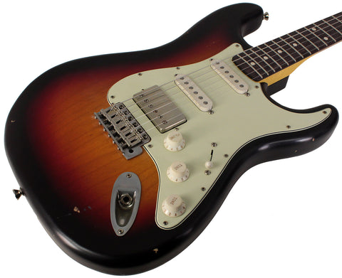 Nash S63 Guitar, 3 Tone Sunburst, HSS, Light Aging - Humbucker Music