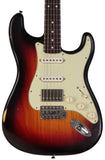 Nash S63 Guitar, 3 Tone Sunburst, HSS, Light Aging