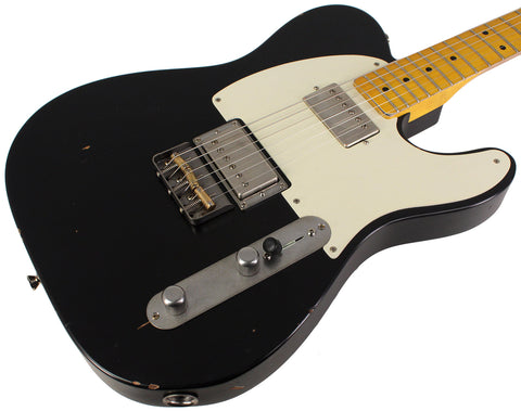 Nash T2HB Guitar, Black, Lollar Imperials, Light Aging