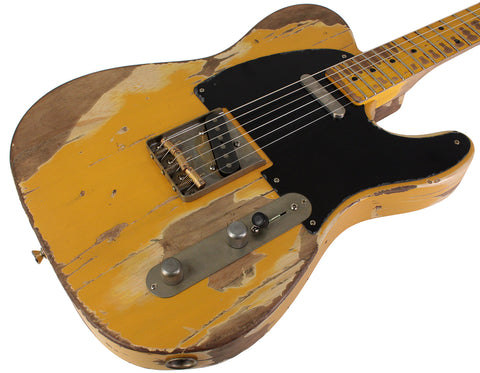 Nash T52 Guitar, Butterscotch Blonde, Extra Heavy Relic - Humbucker Music