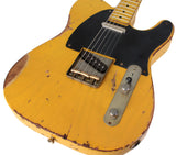 Nash T52 Guitar, Butterscotch Blonde, Heavy Aging - Humbucker Music