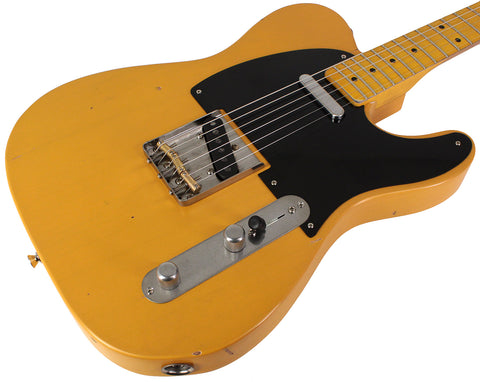 Nash T52 Guitar, Butterscotch Blonde, Boat Neck, Light Aging