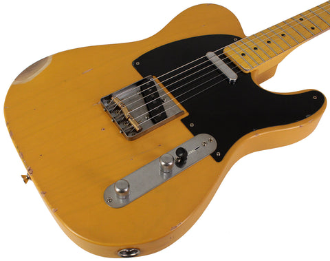 Nash T52 Guitar, Butterscotch Blonde, Medium Aging - Humbucker Music