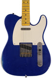 Nash T57 Guitar, Blue Sparkle, Matching Headstock, Medium Aging - Humbucker Music