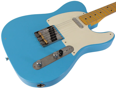 Nash T57 Guitar, Daphne Blue, Light Aging