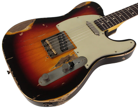 Nash T63 Guitar, 3 Tone Sunburst, Heavy Aging - Humbucker Music