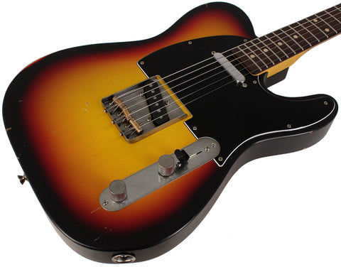Nash T63 Guitar, 3 Tone Sunburst, Light Aging