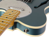 Nash T69TL Thinline Guitar, Double Bound, Ocean Turquoise Metallic, Light Aging - Humbucker Music