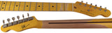 Nash T69TL Thinline Guitar, Double Bound, Ocean Turquoise Metallic, Light Aging - Humbucker Music