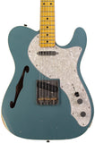 Nash T69TL Thinline Guitar, Double Bound, Ocean Turquoise Metallic, Light Aging - Humbucker Music