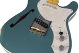 Nash T69TL Thinline Guitar, Double Bound, Ocean Turquoise Metallic, Light Aging - Humbucker Music