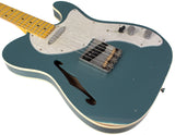 Nash T69TL Thinline Guitar, Double Bound, Ocean Turquoise Metallic, Light Aging - Humbucker Music